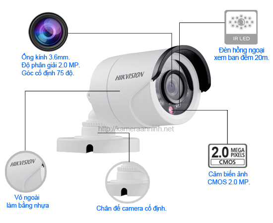 Camera Hikvision DS-2CE16D0T-IR Hikvision DS 2CE16D0T IRP