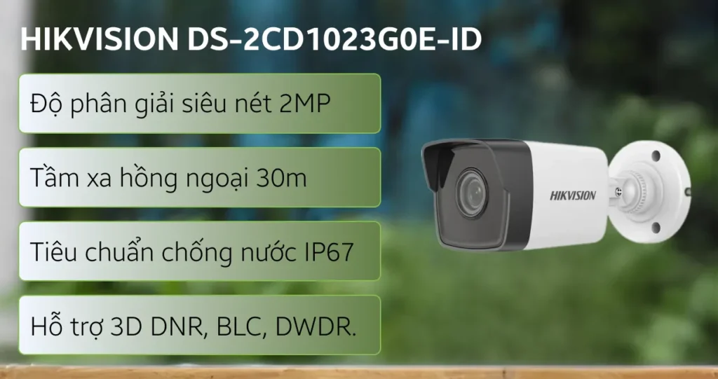 Camera IP 2MP Hikvision DS-2CD1023G0E-ID camera ip wifi hikvision ds 2cd1023g0e id 2mp 1