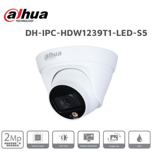 Camera IP Full Color 2.0MP DAHUA DH-IPC-HDW1239T1-LED-S5 DH IPC HDW1239T1 LED S5