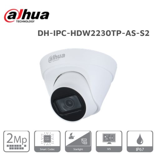 Camera IP Starlight 2.0MP DAHUA DH-IPC-HDW2230TP-AS-S2 DH IPC HDW2230TP AS S2