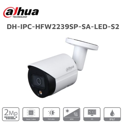 Camera IP Full-Color 2MP DAHUA DH-IPC-HFW2239SP-SA-LED-S2 DH IPC HFW2239SP SA LED S2