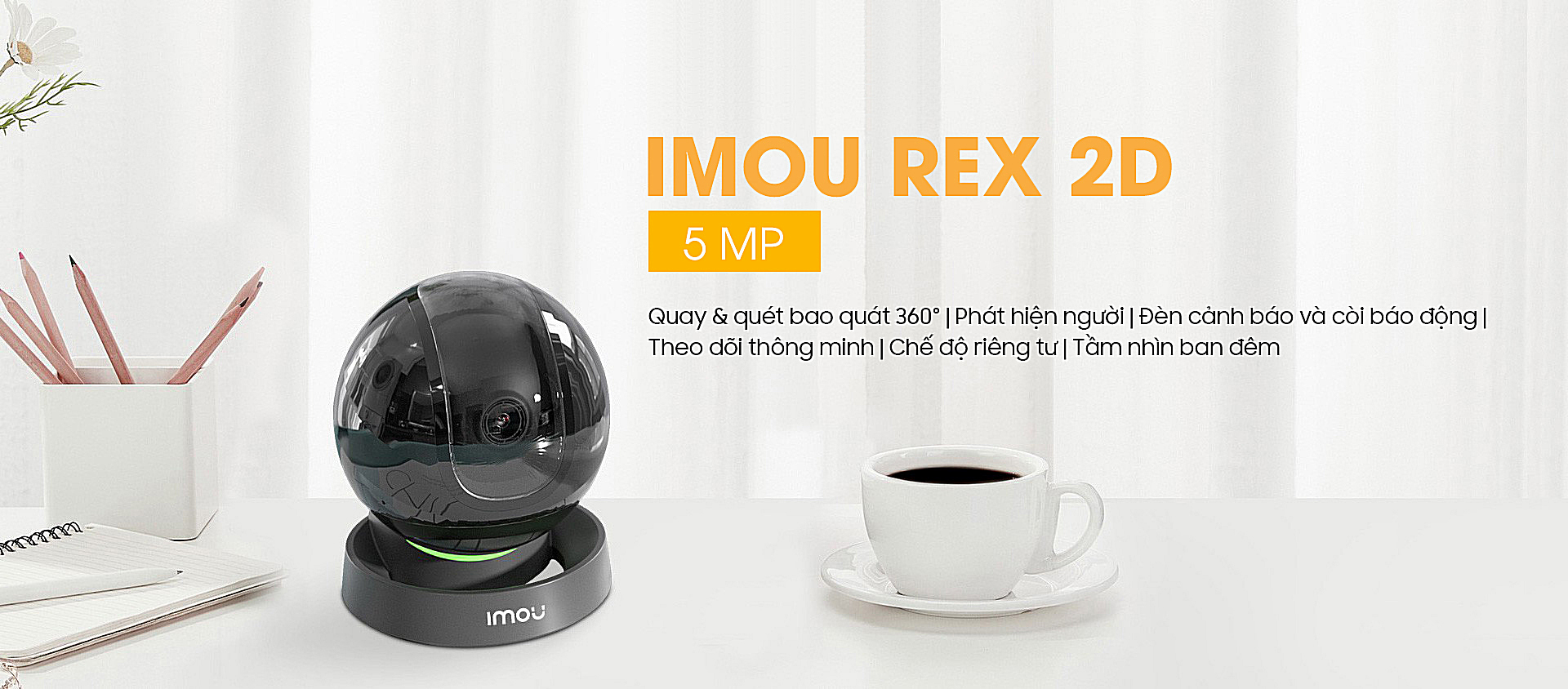 Camera Wifi PT trong nhà 5MP IMOU IPC-GK2DP-5C0W Imou rex2d 1