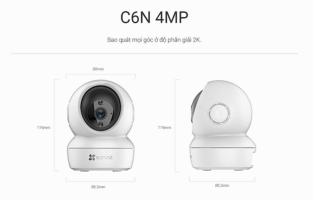 Camera IP Wifi EZVIZ C6N 4MP quay quét thông minh Thong so ky thuat camera ezviz c6n 4MP