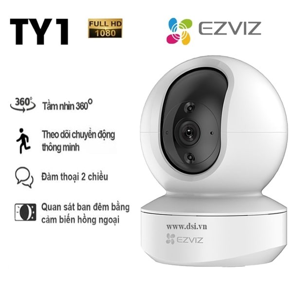 Camera IP Wifi EZVIZ TY1 2MP quay quét thông minh camera wifi ezviz ty1 hang chinh hang
