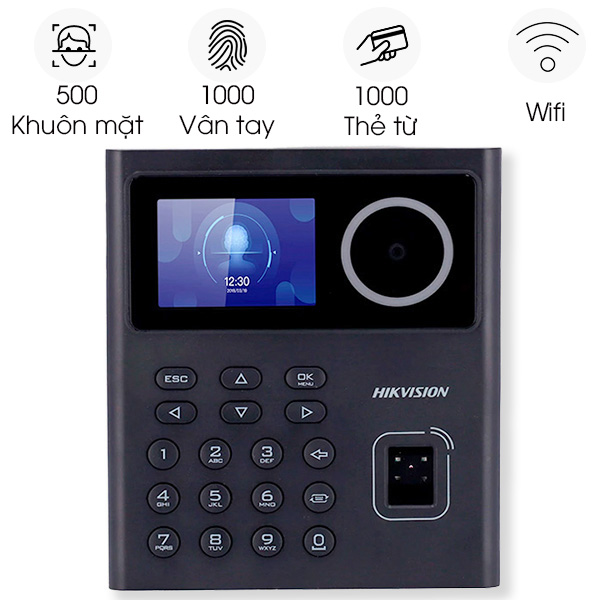 may cham cong khuon mat hikvision ds k1t320mfwx ket noi wifi